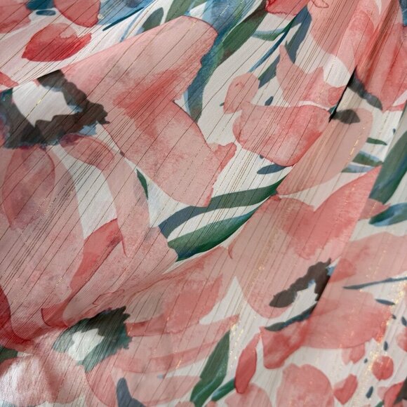 Eliza J Pink Floral Halter High Low Maxi Dress Size 14 Spring Wedding Colorful - Picture 4 of 13